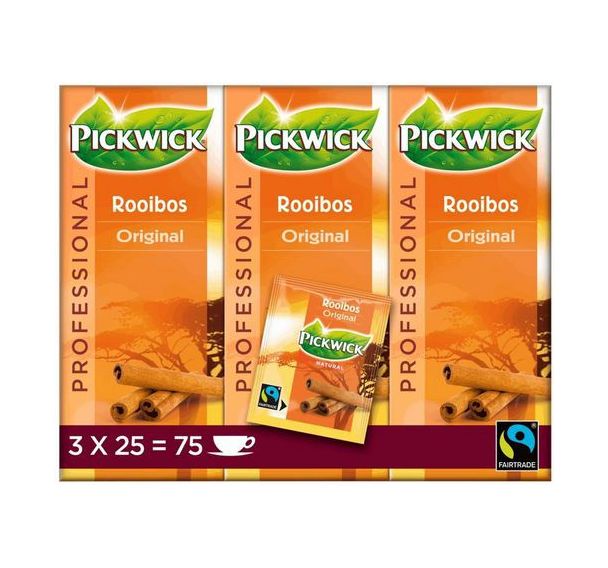Lot de 75 Thé rooibos Fairtrade - Pickwick - 75 sachets