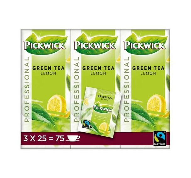 Lot de 75 Thé vert au citron Fairtrade - Pickwick - 75 sachets