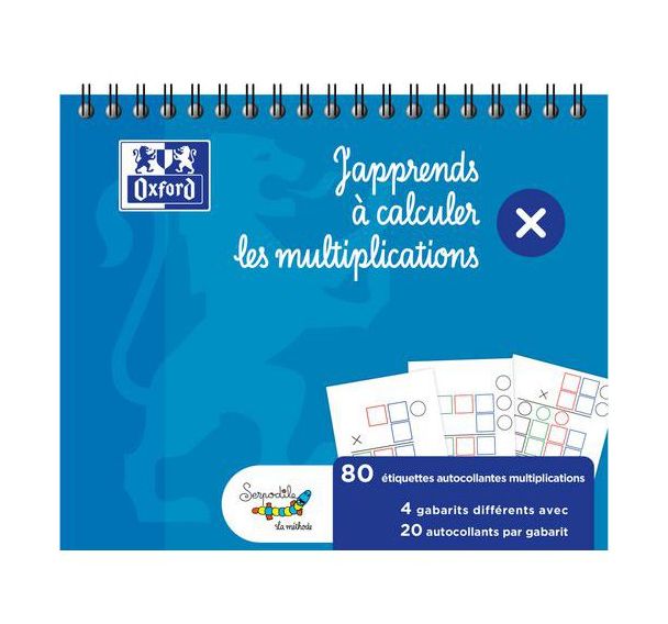 Lot de 80 stickers gabarit multiplication 15x12,5 cm