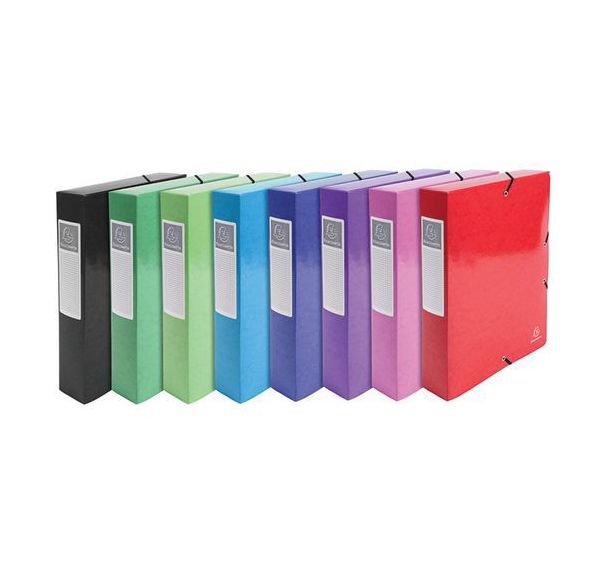 Lot de 8 Boite de class. Dos 60mm 600 grammes Iderama A4 col. assort.