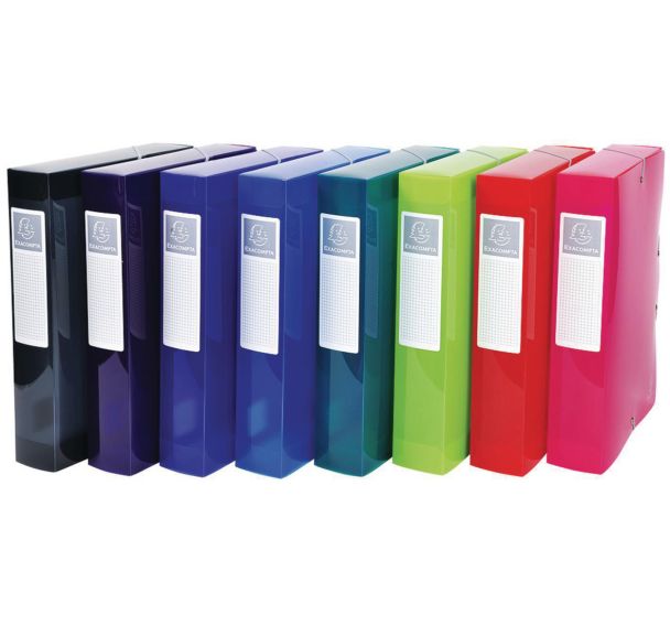 Lot de 8 Boite de classement en polyproppylène dos 60mm Iderama - A4