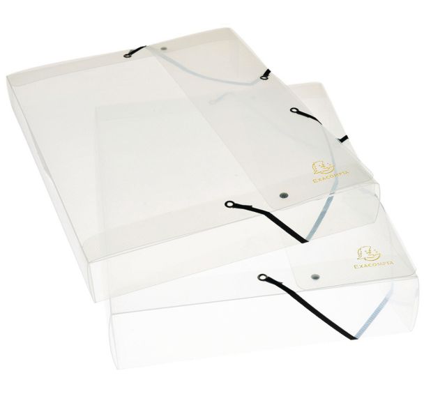 Lot de 8 Boite de classement exabox dos 25mm polypropylène crystal A4