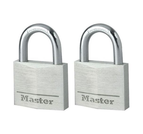 Lot de 8 Cadenas à clé en aluminium 9140EURT - Anse 21mm