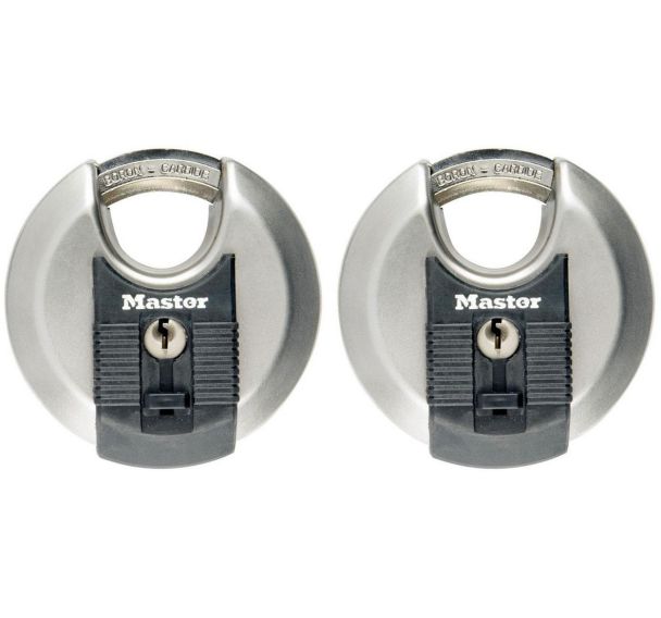 Lot de 8 Cadenas à clés avec disque en acier inoxydable Excell