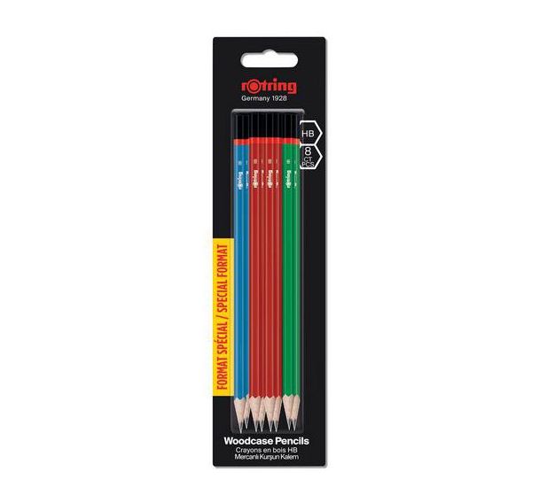 Lot de 8 Crayons graphites HB - Rotring