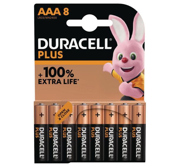 Lot de 8 Duracell Plus 100% AAA X8