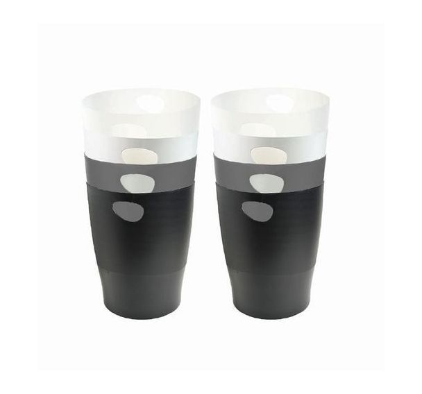 Lot de 8 ECOBIN Corbeille à papier-Noir/nuances de gris