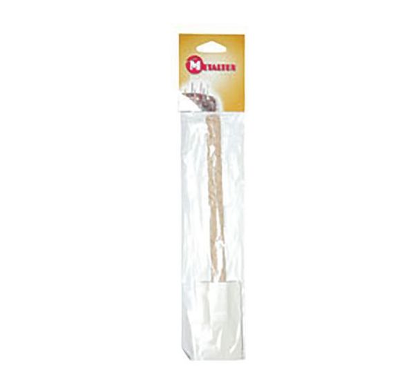 Lot de 8 Lèche plat en caoutchouc blanc manche en bois 28cm