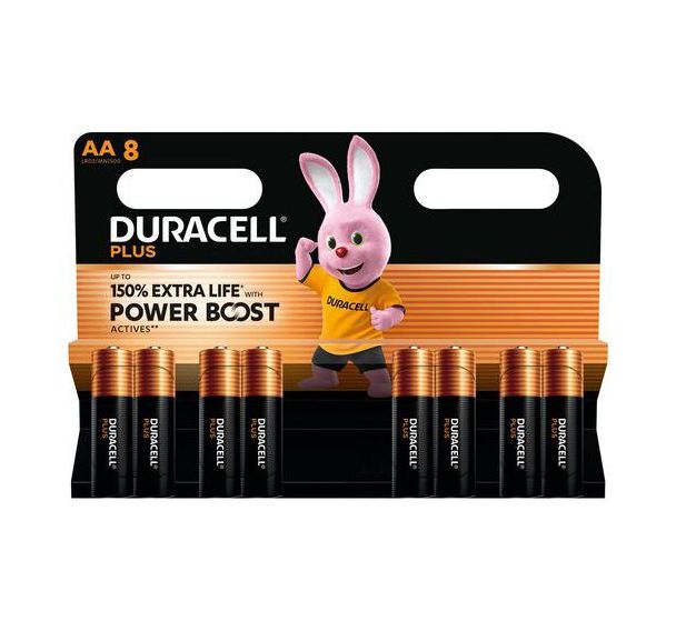 Lot de 8 Pile alcaline AA Plus Powerboost - Duracell