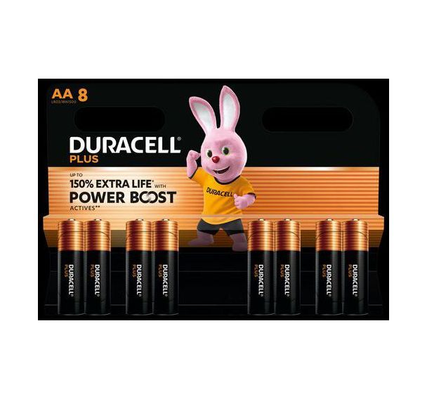 Lot de 8 Pile alcaline AA Plus Powerboost - Duracell