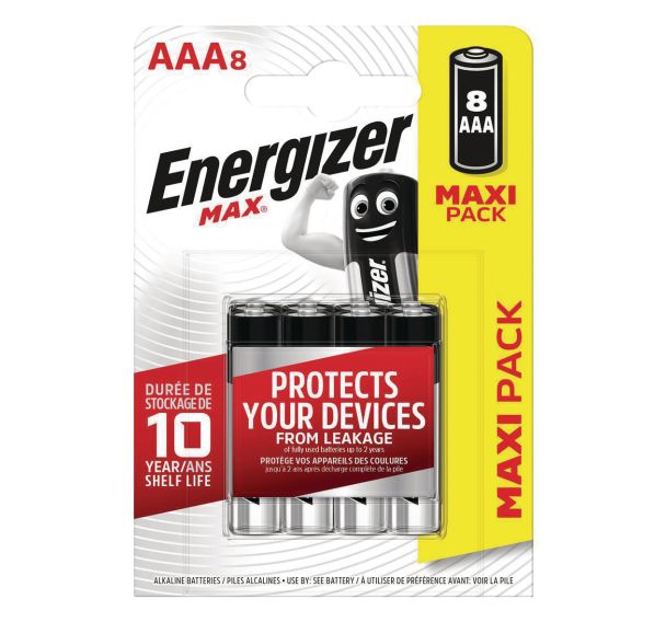 Lot de 8 Piles Max AAA - Lot de 8 - Energizer