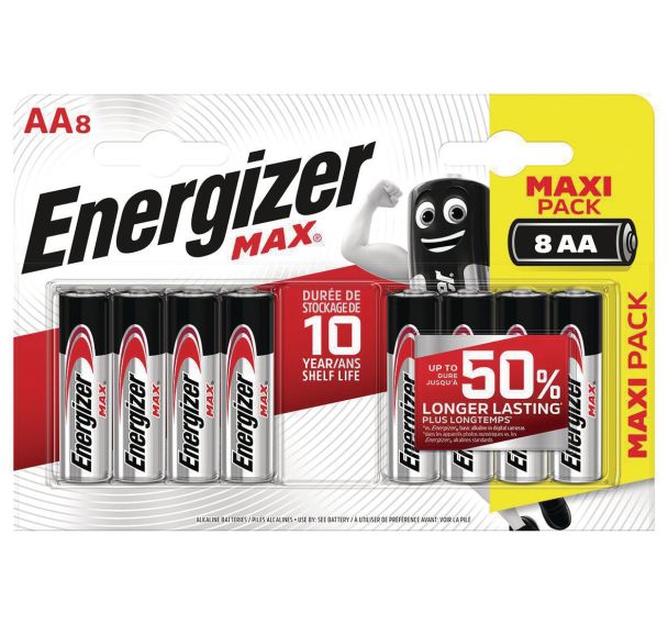 Lot de 8 Piles Max AA - Lot de 8 - Energizer