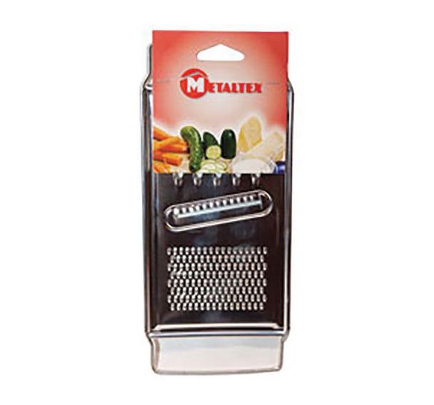 Lot de 8 Râpe plate ménagère étamée en inox 3 usages