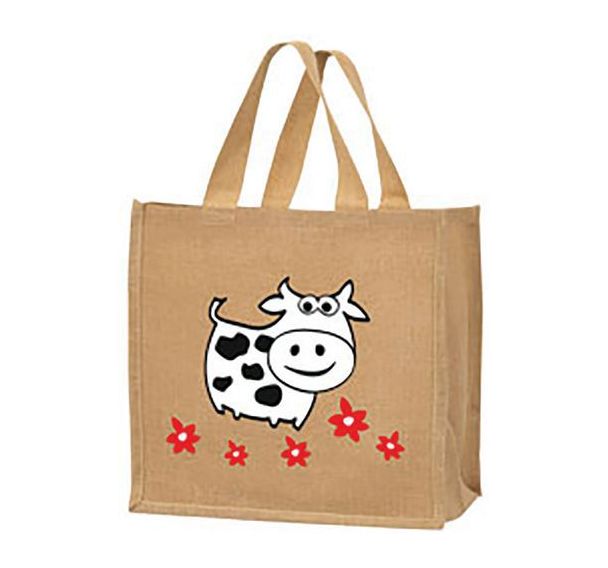 Lot de 8 Sac cabas jute pomme vache