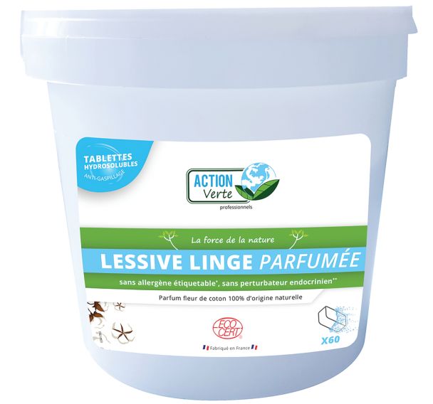 Lot de 8 Tablettes lessive linge parfumées Ecocert x 60 -Action Verte