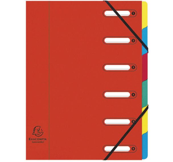 Lot de 8 Trieur HARMONIKA à fenêtres véritable 6 compart rouge