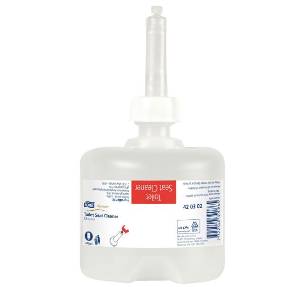 Lot de 8 flacons nettoyant pour abattant de toilette Tork S2