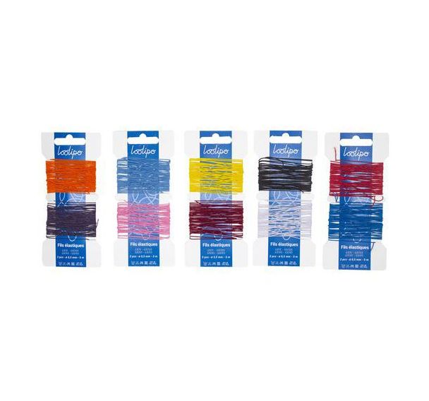 Lot de fils élastique arc en ciel 10 x 5m
