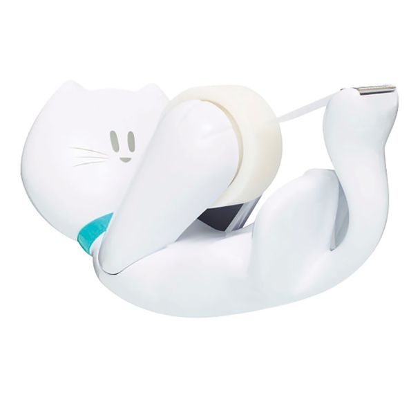 Lot dévidoir scotch Chat avec rouleau adhesif Magic