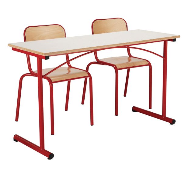 Lot table chants plaqués et chaise Atlas - Manutan Expert