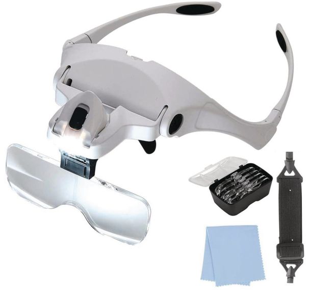 Lunettes loupe lumineuse avec 5 dioptries interchangeables