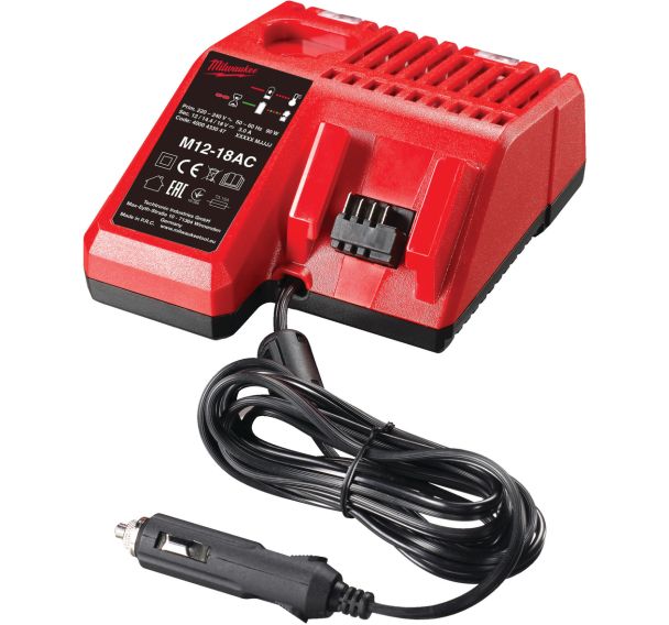 M12-18 AC  - Chargeur Allume cigare 12V-14,4V, 18V, système M12 à M18