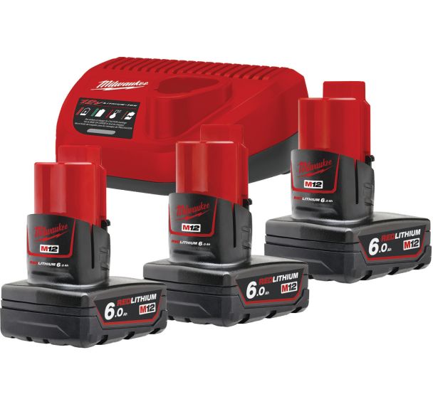 M12NRG-603 - Pack NRJ 12V, 6,0 Ah  Red Lithium, système M12