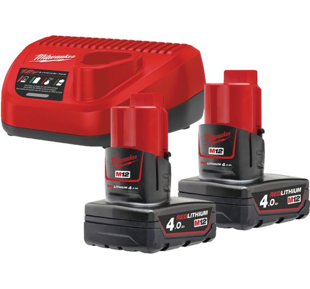 M12 PACKNRJ-402 - Pack NRJ 12V, 4,0 Ah  Red Lithium, système M12