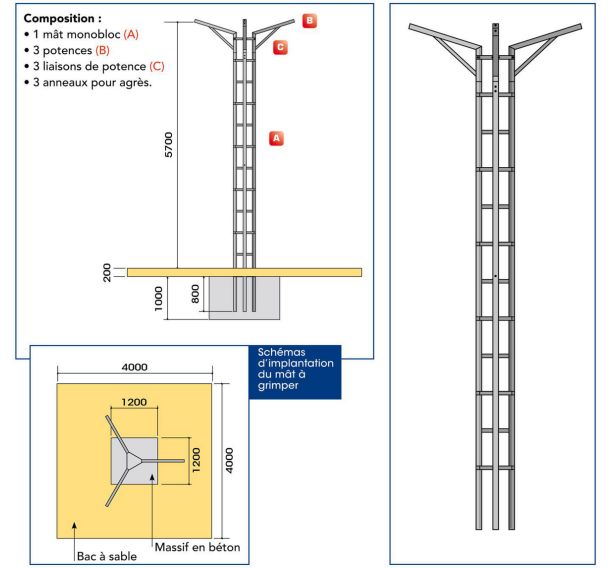 Mat a grimper -hauteur 5.50m