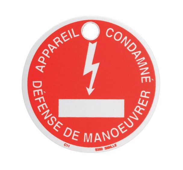 Macaron signalétique rond pour cadenas CAD-60