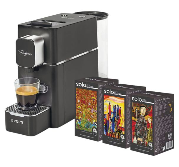 Machine à café S15W avec 54 dosettes noir-Polti Coffea