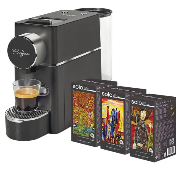 Machine à café S18B avec 54 dosettes noir-Polti Coffea