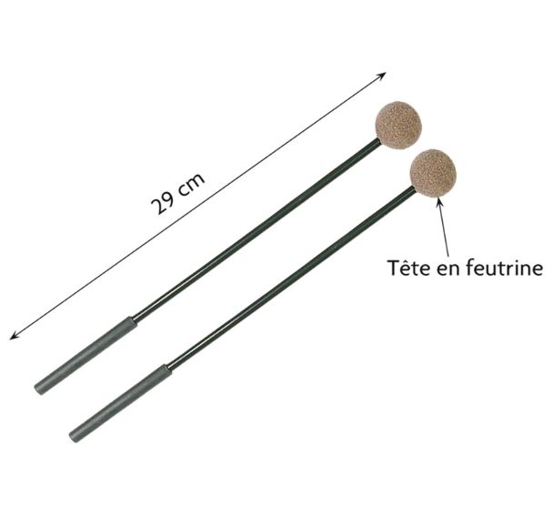 Mailloche metallophone alto (la paire)-Fuzeau