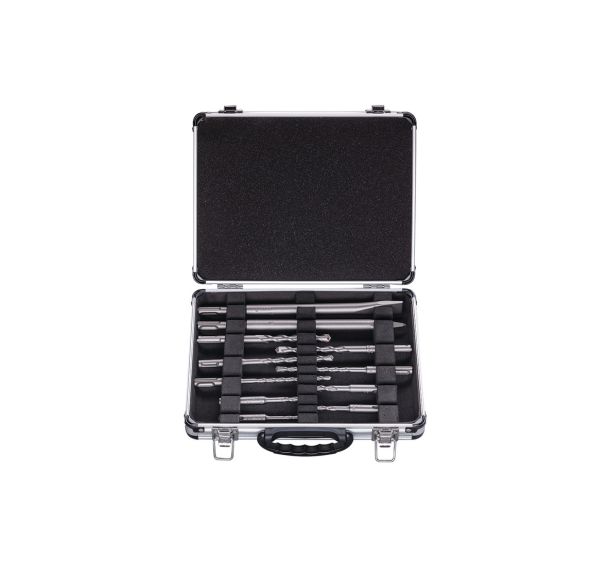 Malette aluminium 9 forets + 2 burins SDSplus-3