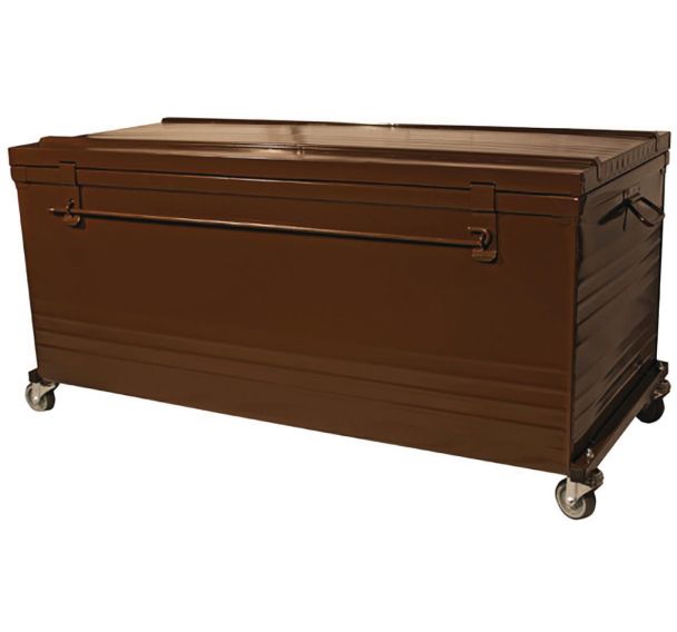 Malle acier 318 litres avec roulettes