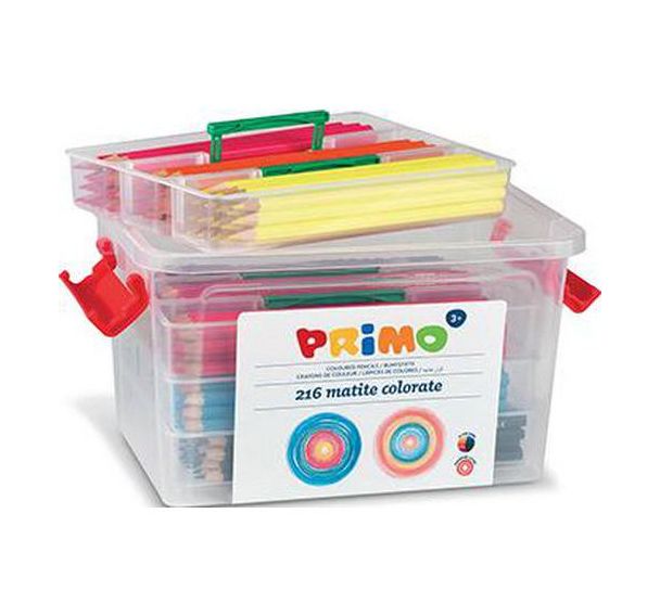 Mallette 216 crayons en 12 couleurs assorties