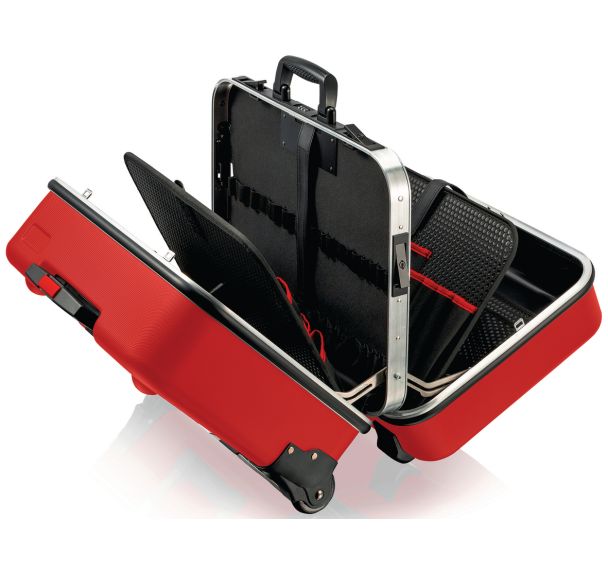 Mallette à outils double compartiment rouge vide