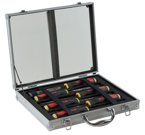 Mallette aluminium 6 ciseaux de sculpteur tri-matière