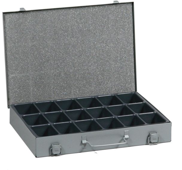 Mallette compartimentée EuroPlus Metall 34/18 à 18 compartiments