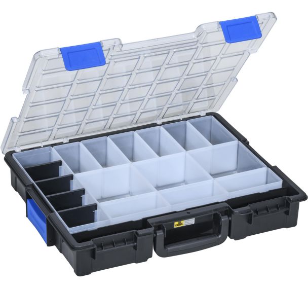 Mallette compartimentée EuroPlus Pro K 44/19 bleue 19 compartiments