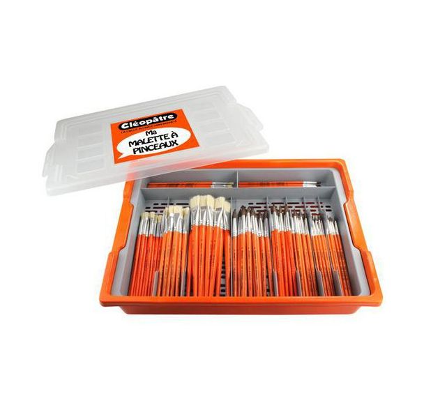 Mallette de rangement égouttoir + 100 pinceaux