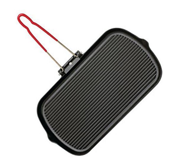 Manche rabattable rectangle fonte noire 35x20cm