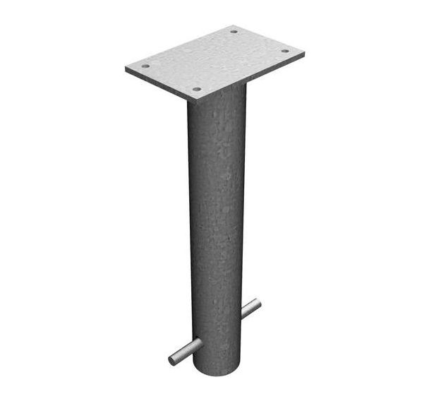 Manchon de sol pour poteaux de barrage rabattable