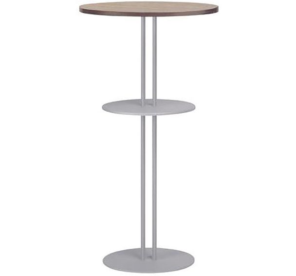 Mange-debout Roxane + tablette piètement 2 tubes Ø 60 cm