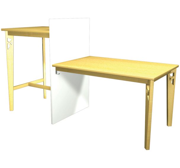 Mange debout 80 cm + table 120 cm Iriss stratifié hêtre - panneau