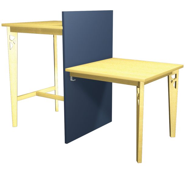 Mange debout 80 cm + table 80 cm Iriss stratifié hêtre - panneau