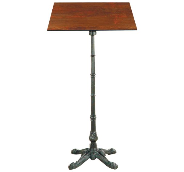 Mange debout CALGARY 70 x 70 cm HPL piètement Trady 4 fonte noir - Pro Loisirs