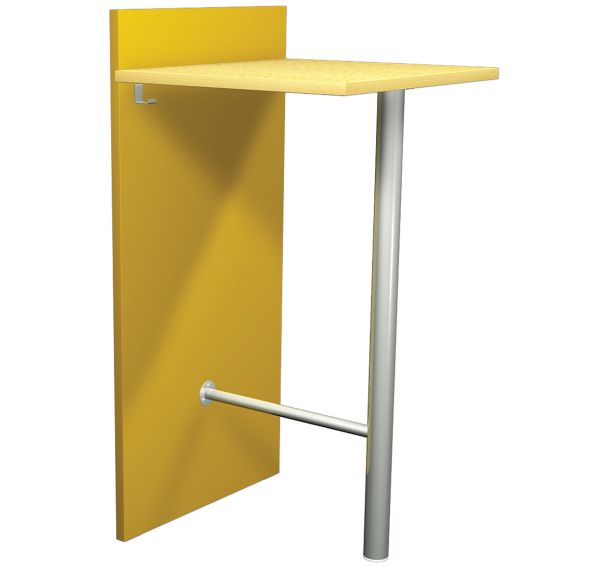 Mange debout Iriss 60 x 60 cm stratifié hêtre/métal + panneau