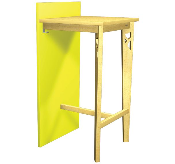 Mange debout Iriss carré stratifié hêtre/bois + panneau