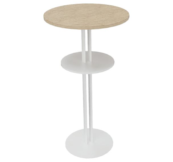 Mange debout ROXANE Ø 60 cm 2 plateaux stratifié/acier